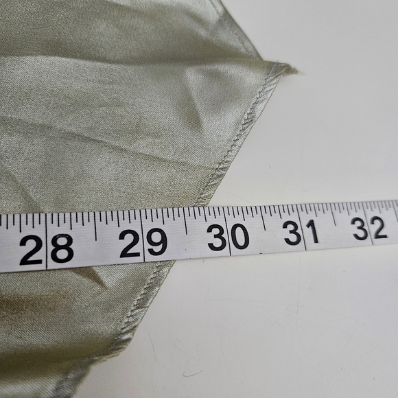 Urban Outfitters Mallory Asymmetrical Metallic Lime Green Slip Dress Size Medium - Picture 9 of 11